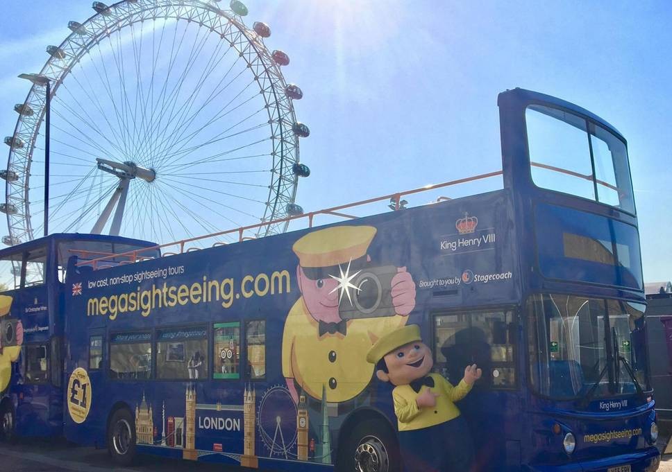 شركة Megabus تطلق باصات جديدة مفتوحة لمشاهدة معالم لندن بسعر 1£ فقط 