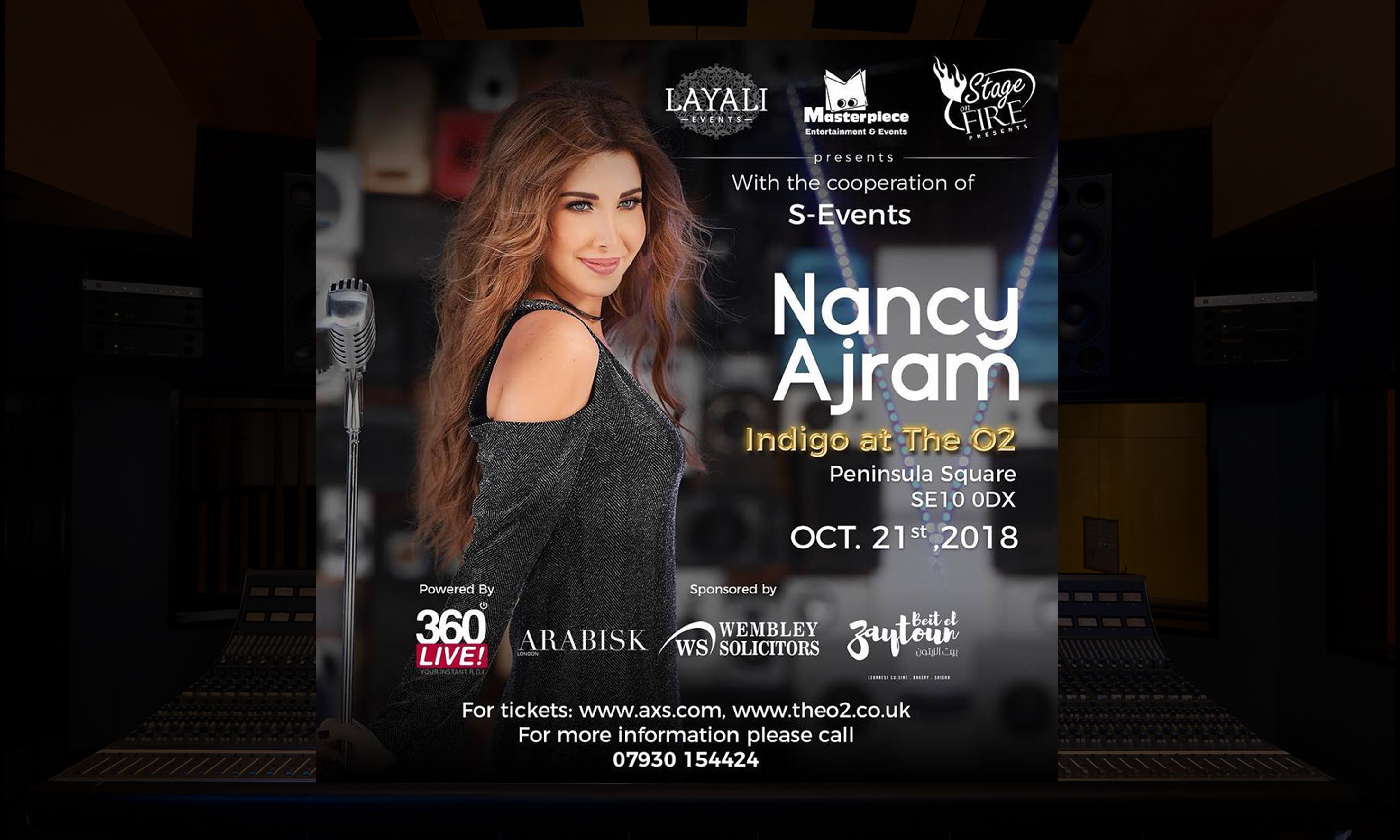 نانسي عجرم تحيي حفل بلندن في 21 أكتوبر 