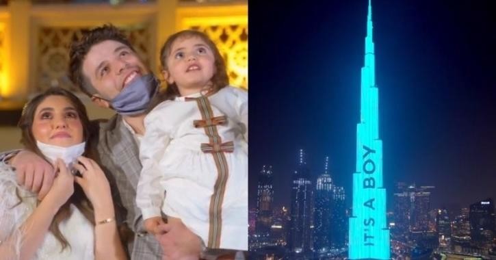 على واجهة برج خليفة وبتكلفة خيالية .. يوتيوبرز يكشفان جنس مولودهم! 