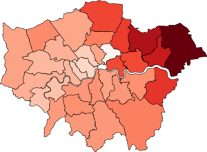 لندن المستوى الرابع: خريطة أحياء لندن ذات أعلى معدلات إصابات بفيروس كورونا 