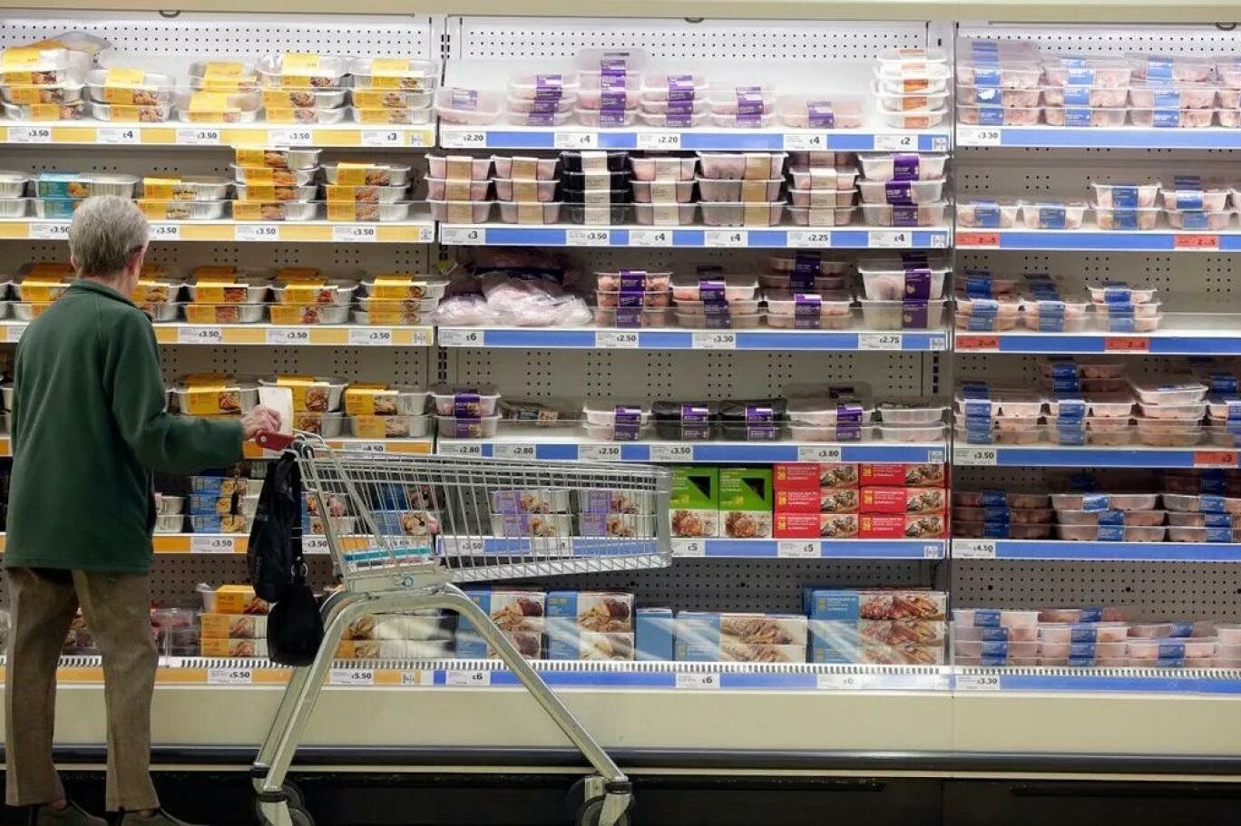 انخفاض تضخم أسعار المواد الغذائية في بريطانيا للشهر الثالث على التوالي 
