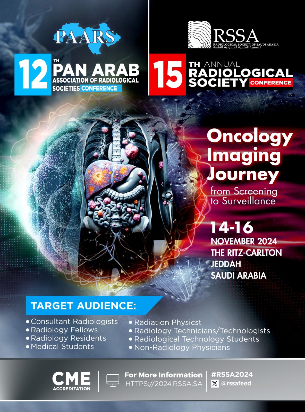 The Saudi Scientific Society of Radiology 15th Annual Conference 2024 will take place at the Ritz-Carlton Hotel in Jeddah from November 14–16.