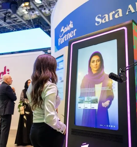 Sara AI, a smart guide robot prototype, launched at the Spirit of Saudi Arabia pavilion during the World Travel Market (WTM) in London.