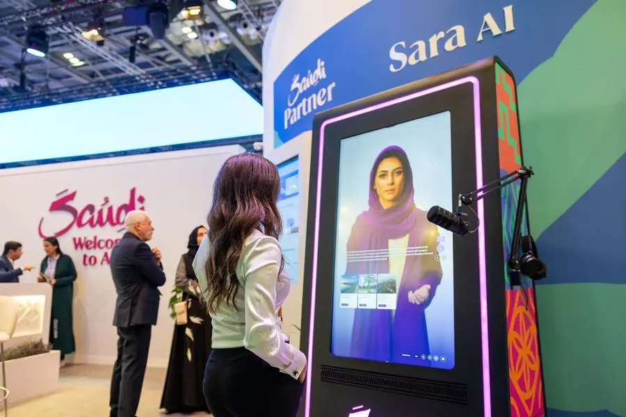 Sara AI, a smart guide robot prototype, launched at the Spirit of Saudi Arabia pavilion during the World Travel Market (WTM) in London.