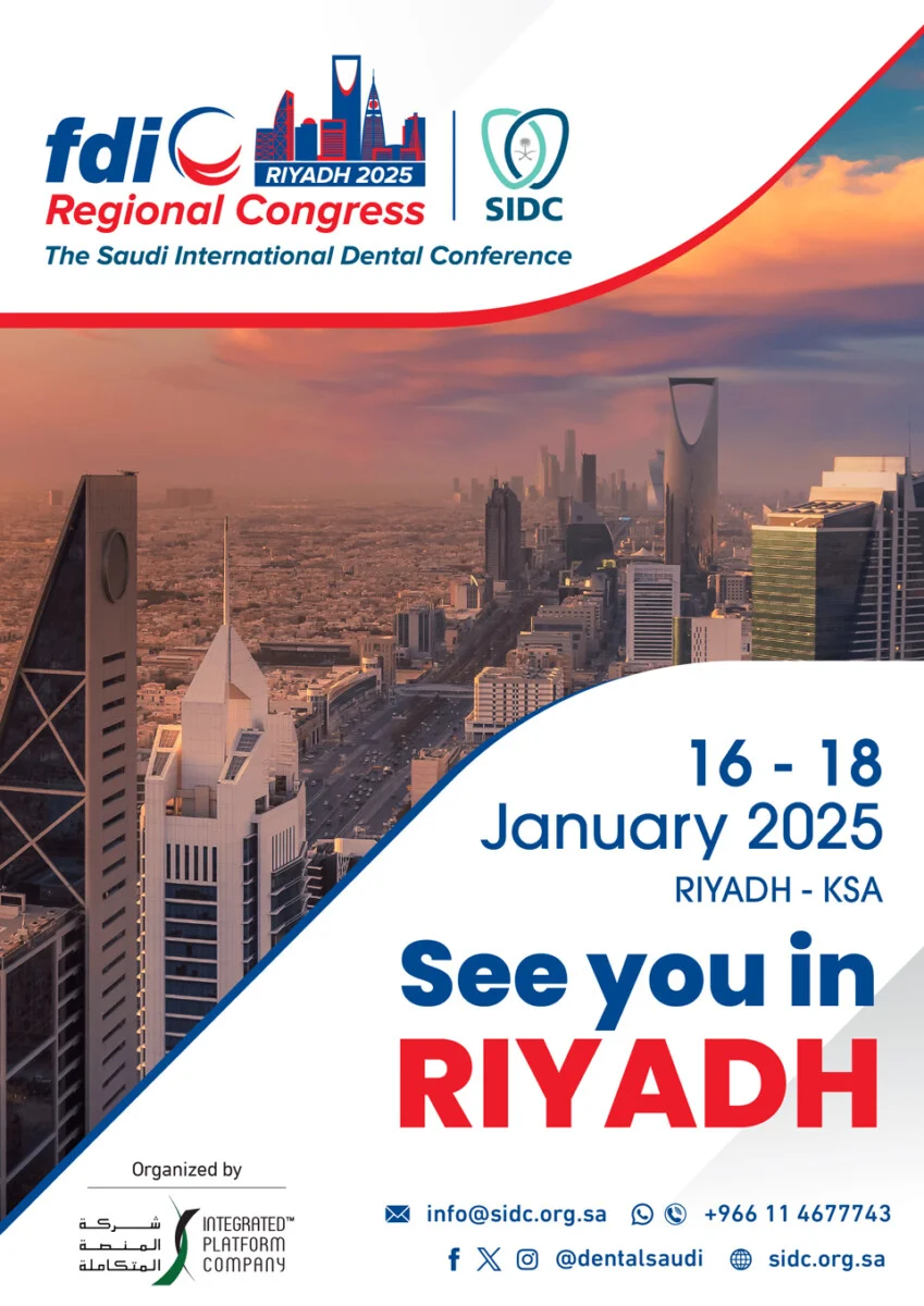 The 36th Saudi International Dental Conference SIDC, 2025, will take place in Riyadh, from January 16-18, 2025.