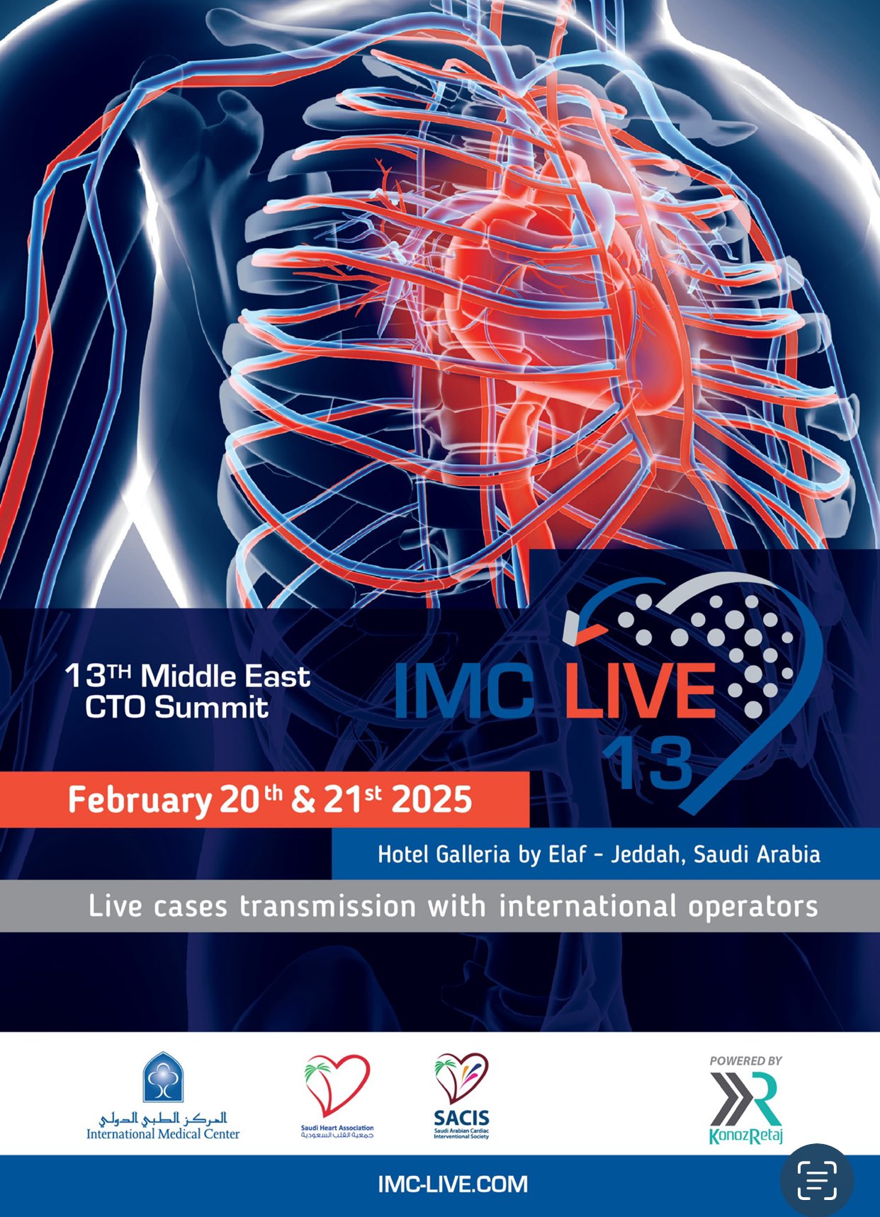 The 13th Edition of the International IMC LIVE 2025, Middle East Summit CTO & CHIP LIVE will occur in Jeddah, on February 20th & 21st, 2025.