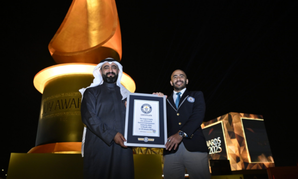 The General Entertainment Authority has broken Guinness World Records by building the world's largest honorary award at the Joy Award event.