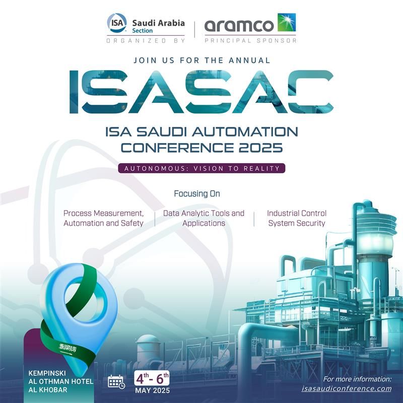 The ISASAC Conference 2025, which will take place on May 4th–6th, in Al Khobar, is proudly presented by the ISA Saudi Section.